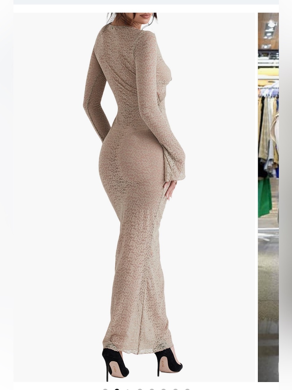 Giovanna floral lace long sleeve Bodycon Maxi Dress